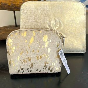 NWT RARE Splatter Fur Gold Leather Bag